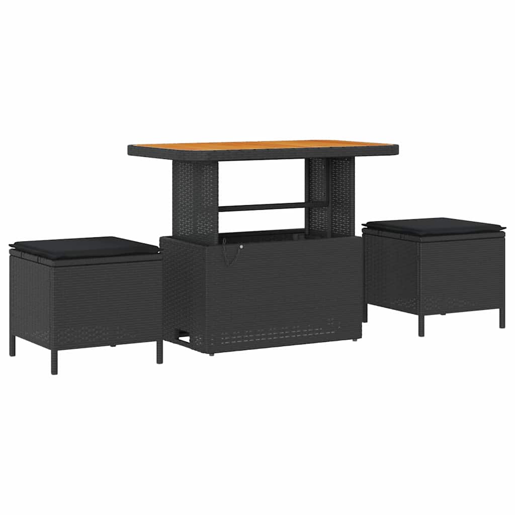 Σετ Καναπέ Κήπου 11 pcs Μαύρο συνθετικό ρατάν - Pakobazaar