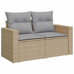 Σετ Καναπέ Κήπου 9 τμχ. Μπεζ συνθετικό ρατάν