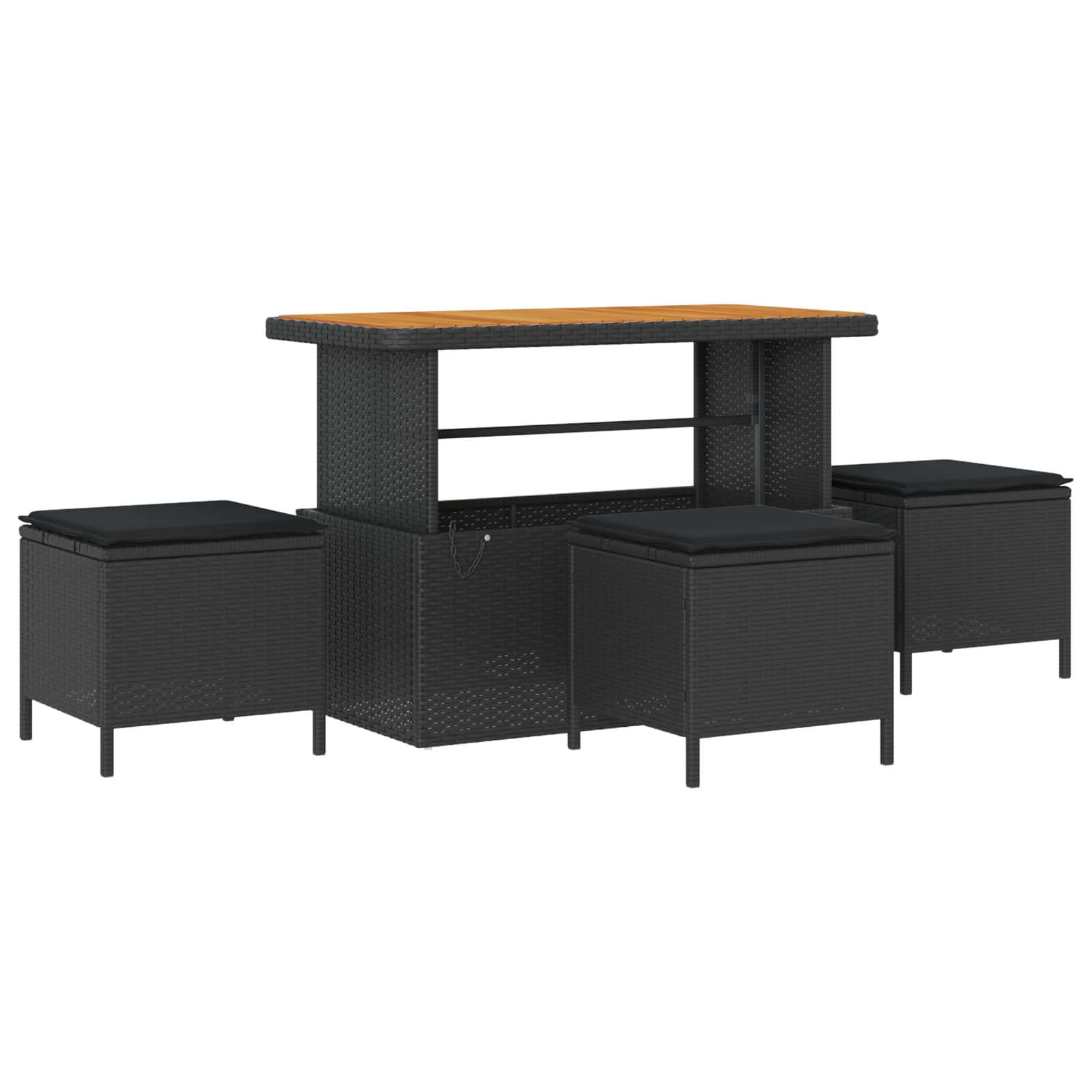 Σετ Καναπέ Κήπου 14 pcs Μαύρο συνθετικό ρατάν - Pakobazaar