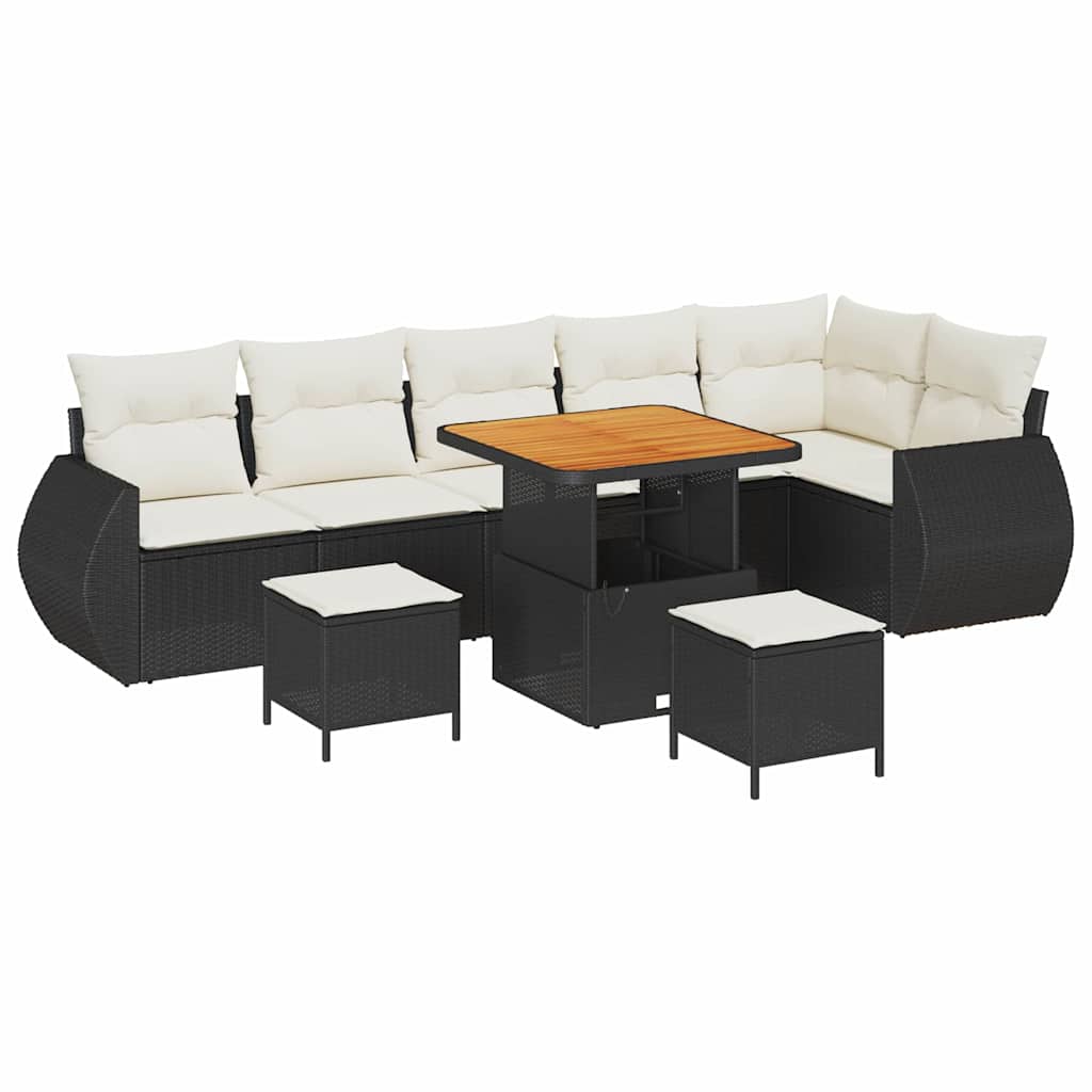 Σετ Καναπέ Κήπου 9 pcs Μαύρο συνθετικό ρατάν