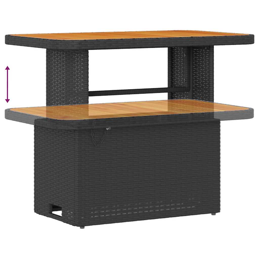 Σετ Καναπέ Κήπου με μαξιλάρι 9 pcs Μαύρο συνθετικό ρατάν