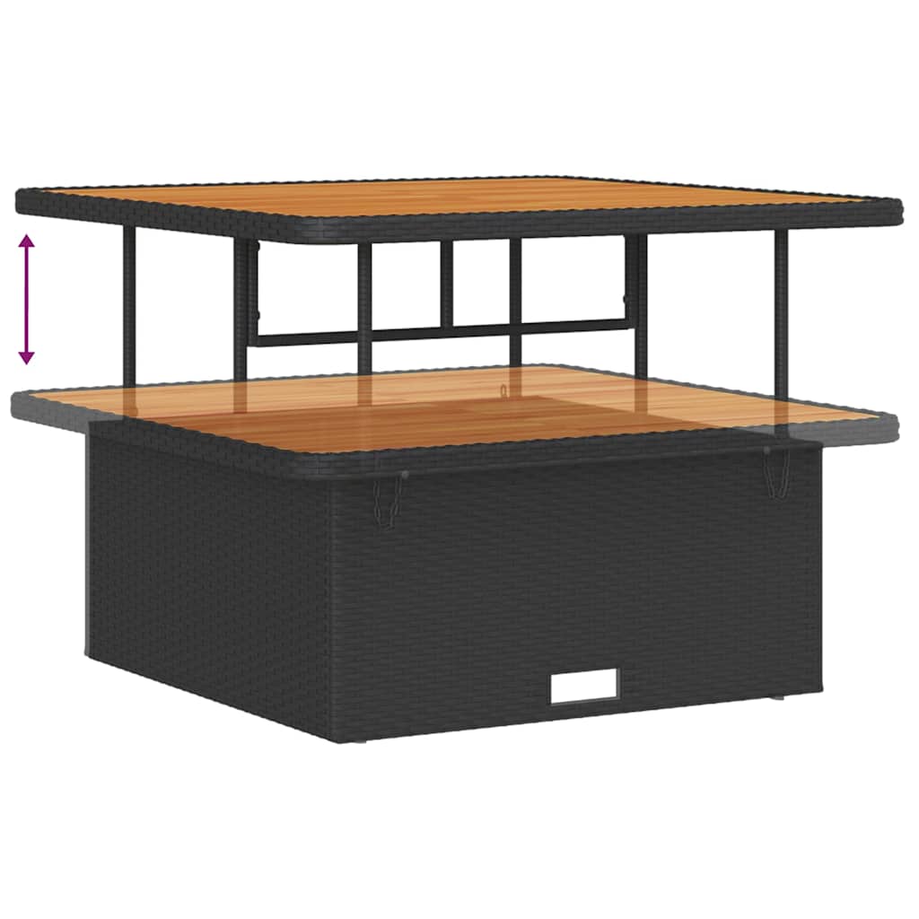 Σετ Καναπέ Κήπου με μαξιλάρι 9 pcs Μαύρο συνθετικό ρατάν