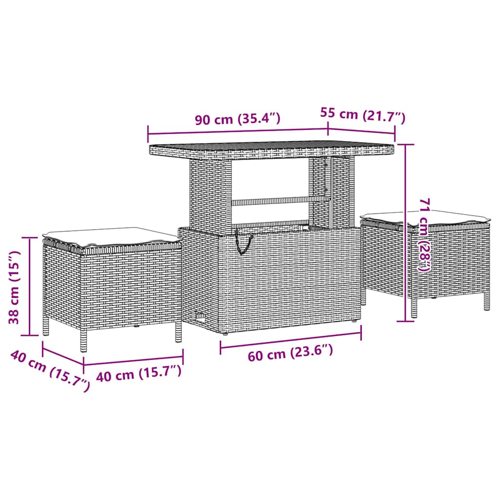 Σετ Καναπέ Κήπου με μαξιλάρι 8 pcs Μπεζ συνθετικό ρατάν