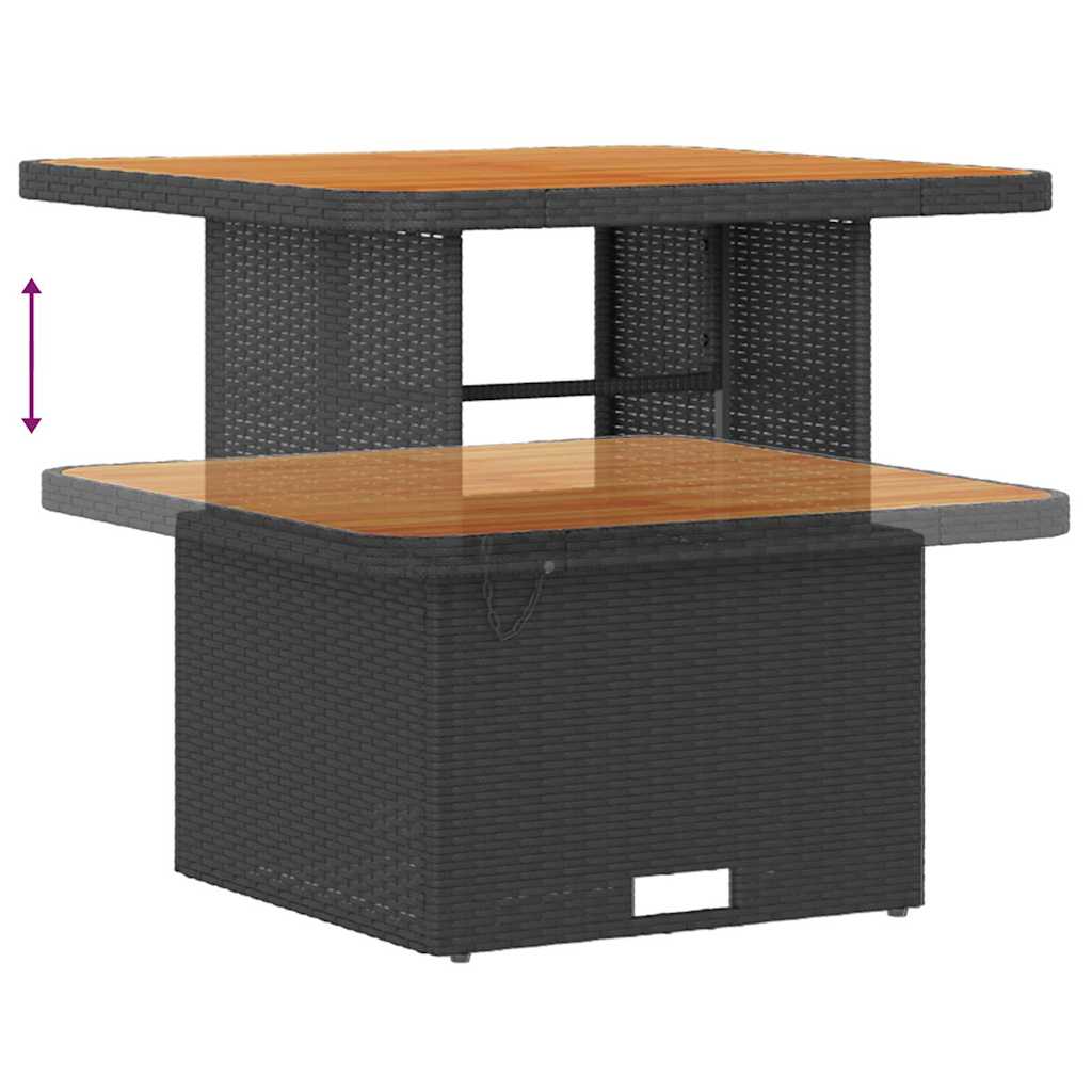 Σετ Καναπέ Κήπου με μαξιλάρι 11 pcs Μαύρο συνθετικό ρατάν