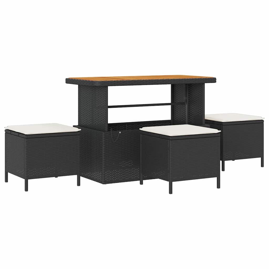 Σετ Καναπέ Κήπου με μαξιλάρι 13 pcs Μαύρο συνθετικό ρατάν - Pakobazaar