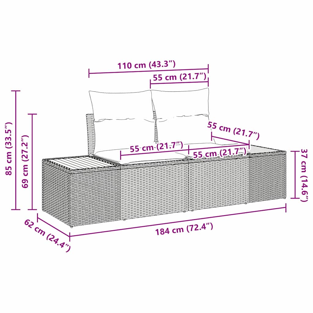Σετ Καναπέ Κήπου 11 pcs Μπεζ συνθετικό ρατάν