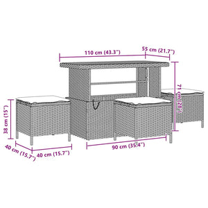 Σετ Καναπέ Κήπου 9 τμχ. Μπεζ συνθετικό ρατάν