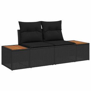 Σετ Καναπέ Κήπου 12 pcs Μαύρο συνθετικό ρατάν - Pakobazaar