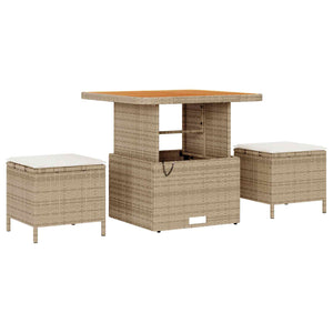 Σετ Καναπέ Κήπου 12 pcs Μπεζ συνθετικό ρατάν - Pakobazaar
