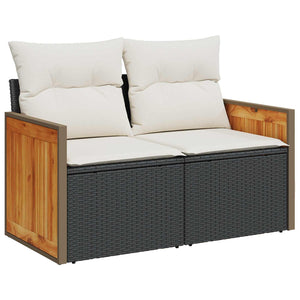 Σετ Καναπέ Κήπου 10 τεμ. 10-Αριθμός καθισμάτων Μαύρο και Κρέμα - Pakobazaar