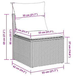 Σετ Καναπέ Κήπου 8 τμχ. 8-Αριθμός καθισμάτων Μαύρο και Κρέμα - Pakobazaar