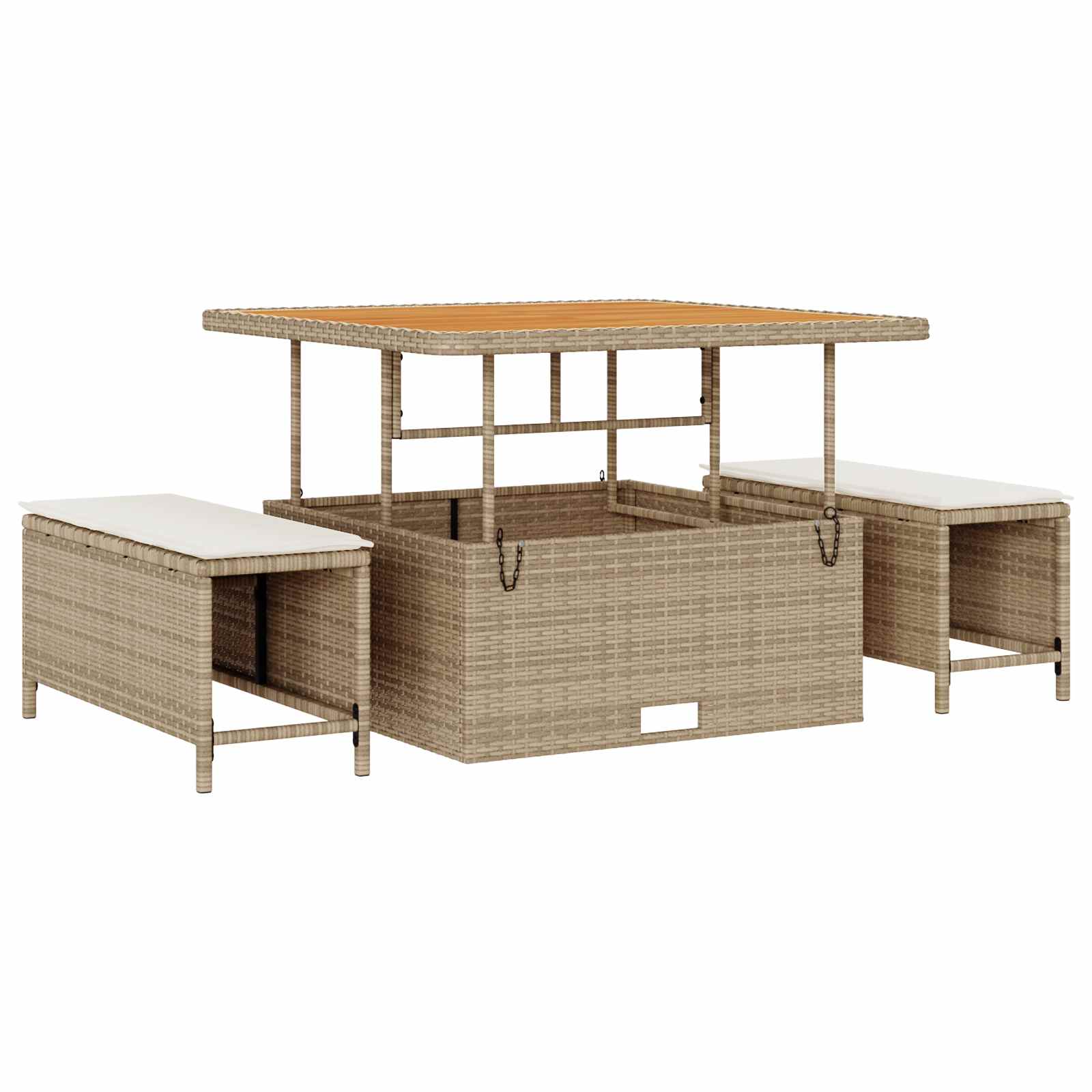Σετ Καναπέ Κήπου 13 τεμ. 13-Αριθμός καθισμάτων Μπεζ και Κρέμα - Pakobazaar