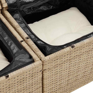Σετ Καναπέ Κήπου 10 τεμ. 6-Αριθμός καθισμάτων μπεζ και κρεμ