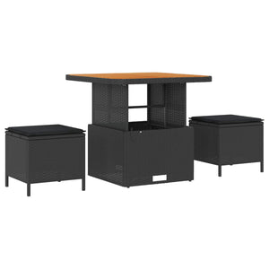 Σετ Καναπέ Κήπου 9 τεμ. 6-Αριθμός καθισμάτων Μαύρο