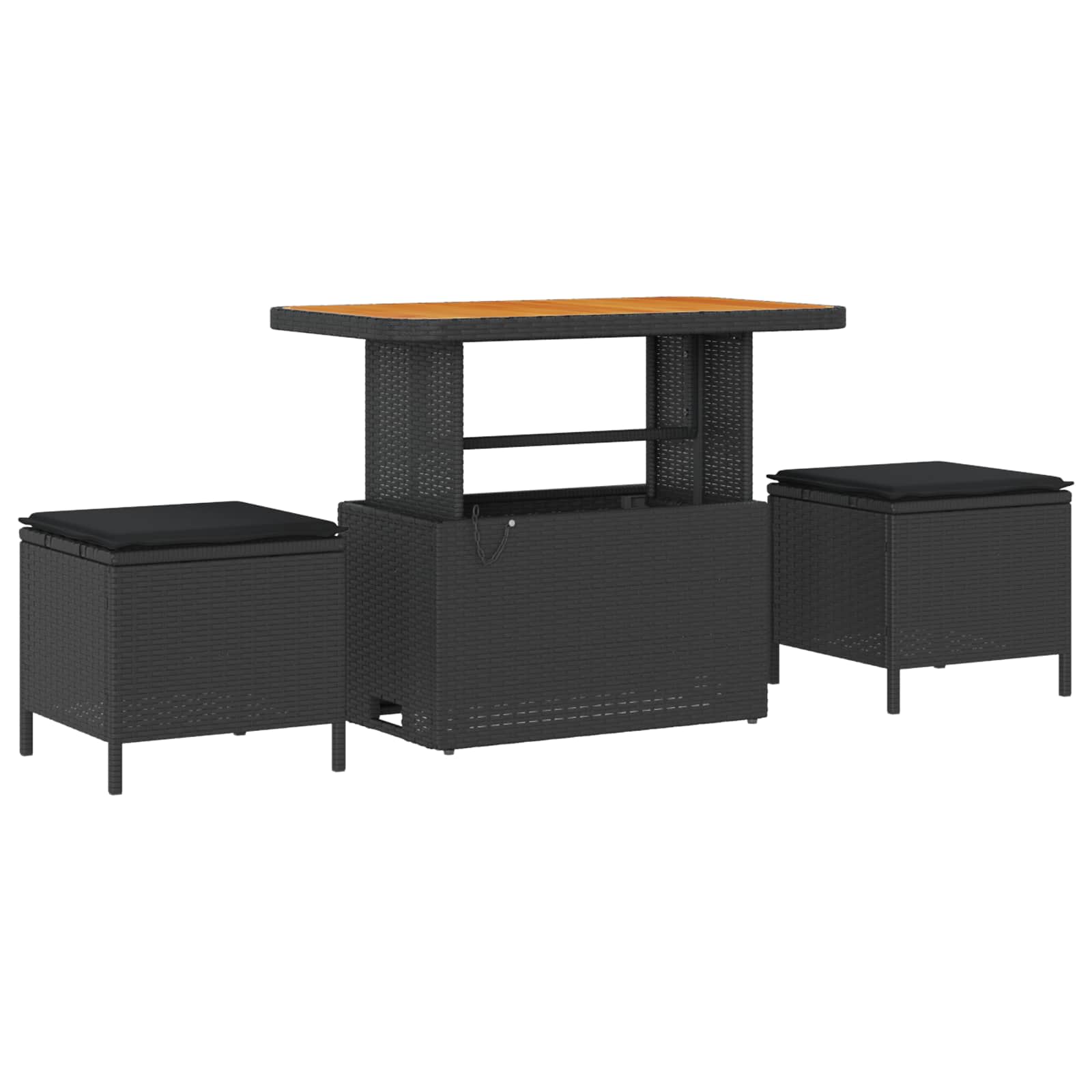 Σετ Καναπέ Κήπου με μαξιλάρι 17 pcs Μαύρο συνθετικό ρατάν - Pakobazaar