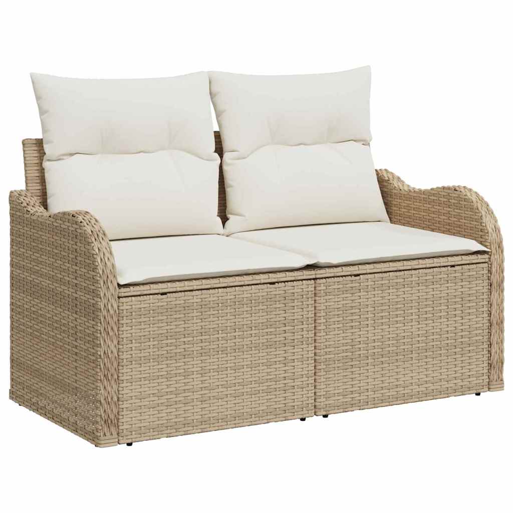 Σετ Καναπέ Κήπου με μαξιλάρι με αποθήκευση 8 pcs Μπεζ και Κρέμα