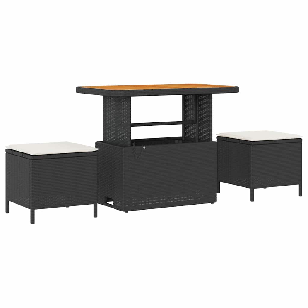 Σετ Καναπέ Κήπου με μαξιλάρι 13 pcs Μαύρο και Κρέμα