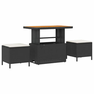 Σετ Καναπέ Κήπου 12 τεμ. 11-Αριθμός καθισμάτων Μαύρο και Κρέμα
