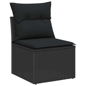 Σετ Καναπέ Κήπου 11 τμχ. 10-Αριθμός καθισμάτων Μαύρο Πολυ ράταν
