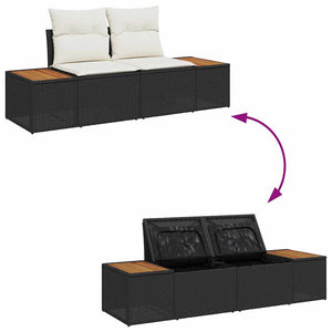Σετ Καναπέ Κήπου 13 τεμ. 12-Αριθμός καθισμάτων Μαύρο Πολυ ράταν