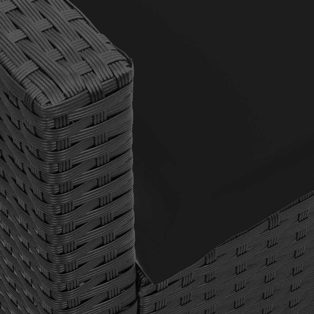 Σετ 4 τεμαχίων Καναπέδες κήπου με μαξιλάρια σε σχήμα L μαύρο