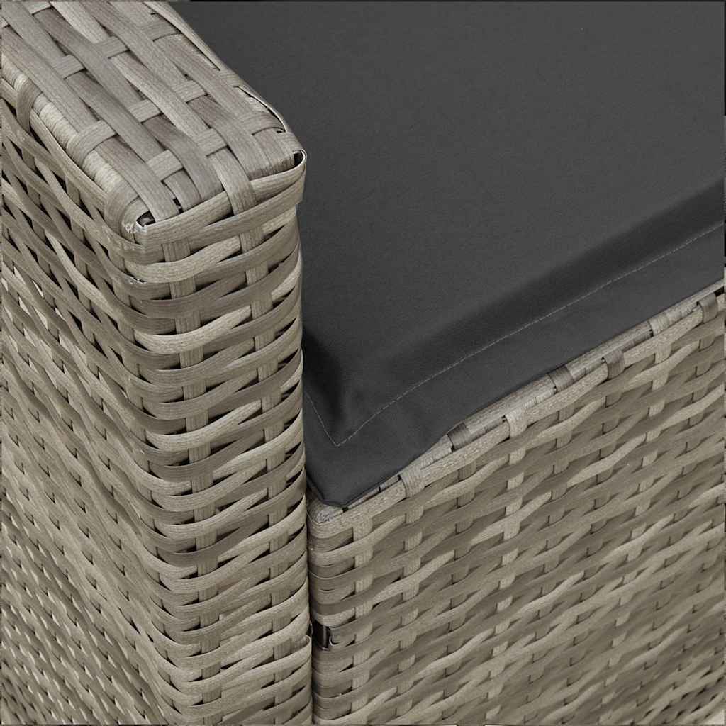 Καναπές Κήπου Γκρι από Συνθετικό Ρατάν με Μαξιλάρια