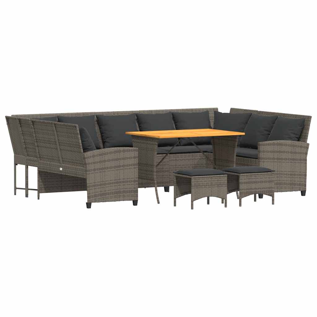 Σαλόνι Κήπου Σετ 4 Τεμαχίων Γκρι Συνθετικό Ρατάν με Μαξιλάρια