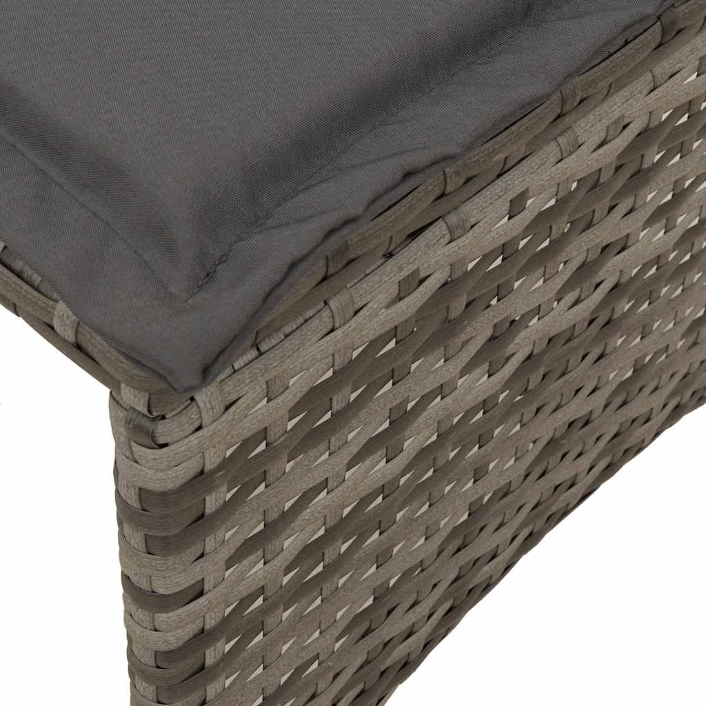 Σαλόνι Κήπου 5 Τεμαχίων Γκρι από Συνθετικό Ρατάν με Μαξιλάρια