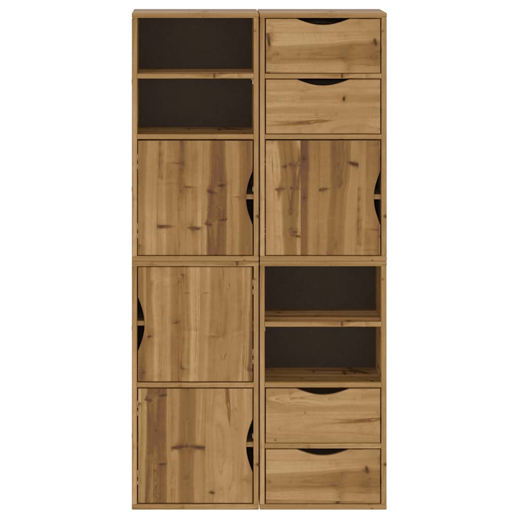 Πλαϊνά ντουλάπια 4 τεμ. ODDA 40x24x79 εκ. από Μασίφ Ξύλο Πεύκου