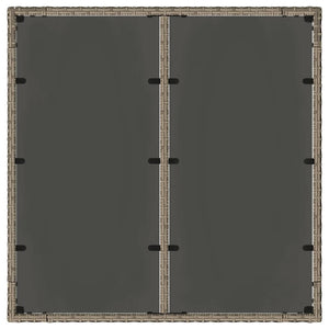 Σέτ φαγητού για κήπο 3 τμχ. Γκρι συνθετικό ρατάν