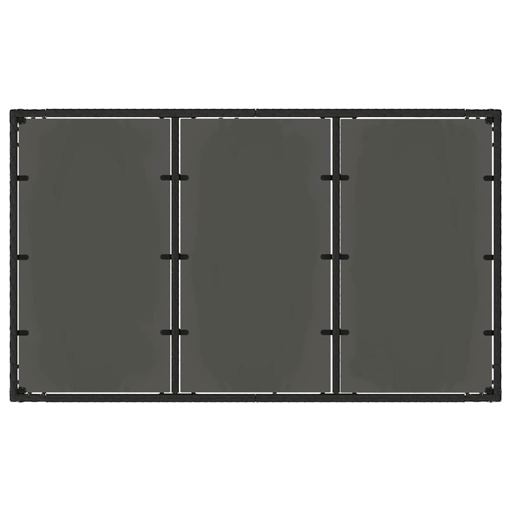 Σέτ φαγητού για κήπο 7 pcs Μαύρο συνθετικό ρατάν