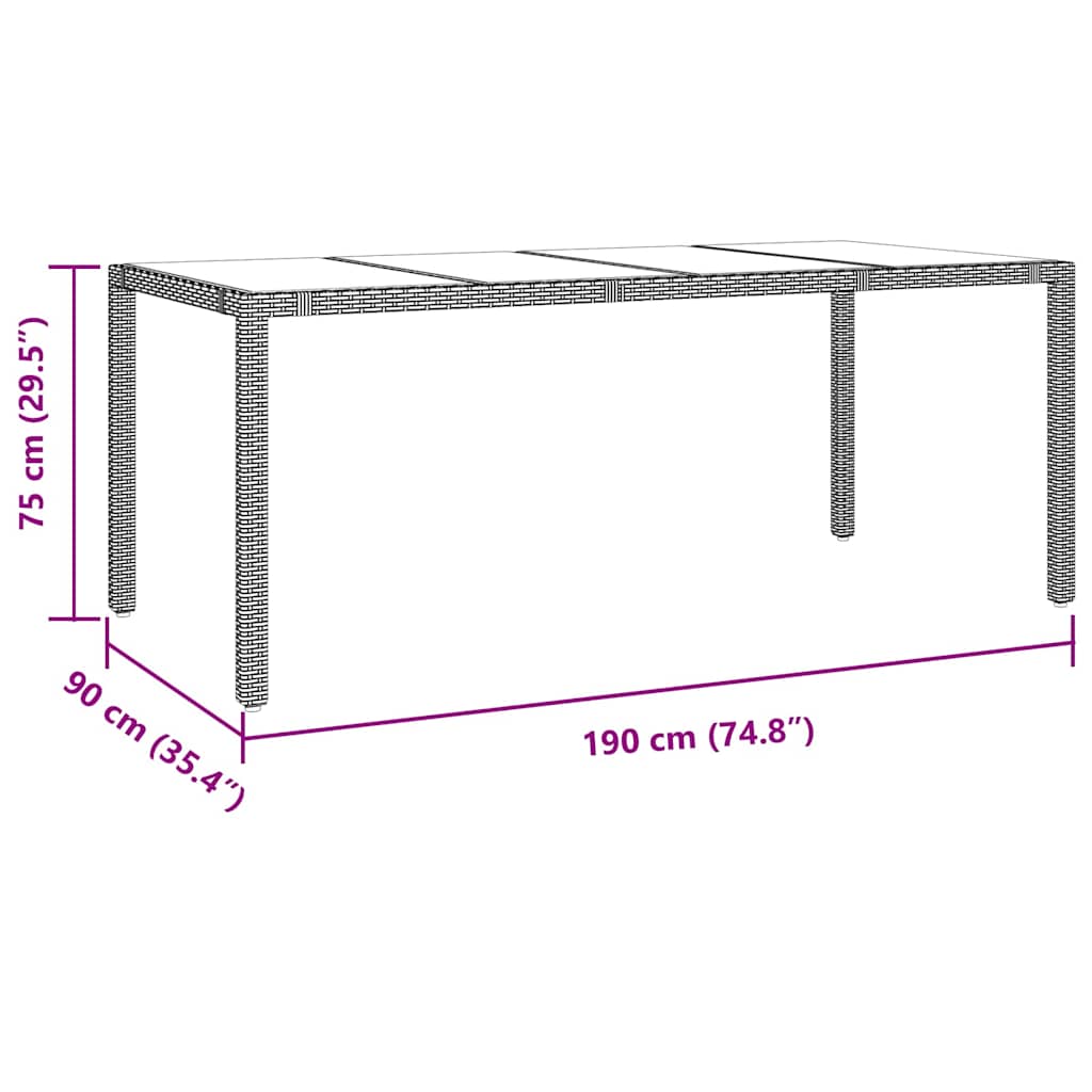 Σέτ φαγητού για κήπο 9 pcs Μπεζ συνθετικό ρατάν