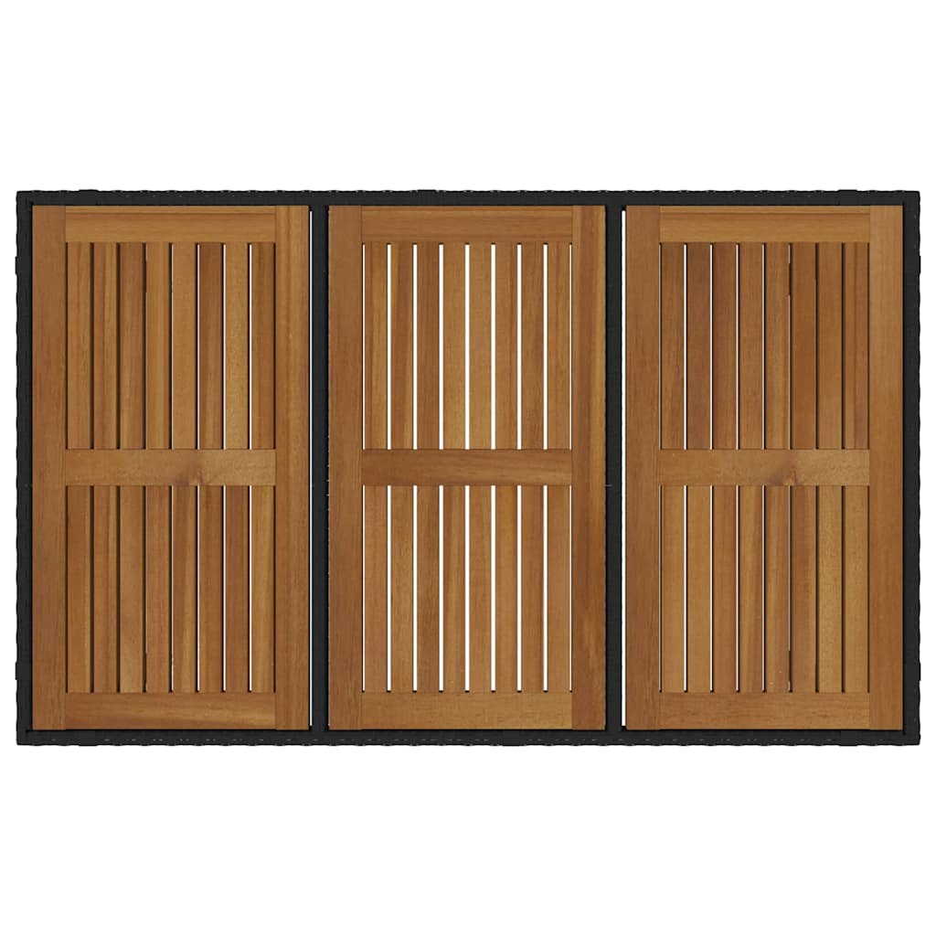 Σέτ φαγητού για κήπο 5 pcs Μαύρο συνθετικό ρατάν - Pakobazaar