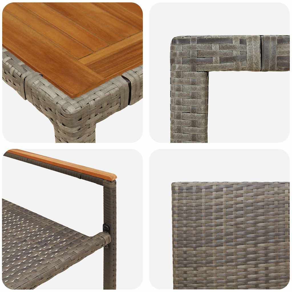 Σέτ φαγητού για κήπο 5 pcs Γκρι συνθετικό ρατάν - Pakobazaar