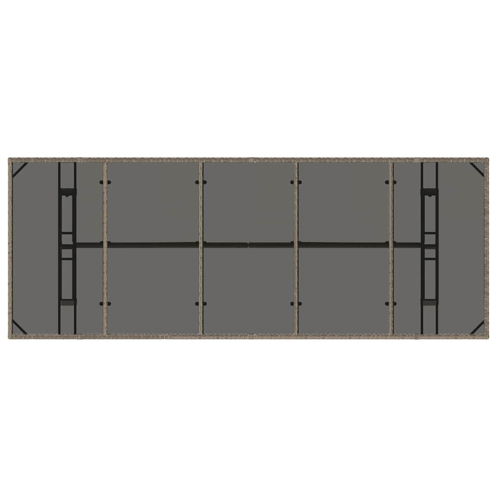 Σέτ φαγητού για κήπο 9 pcs Γκρι συνθετικό ρατάν