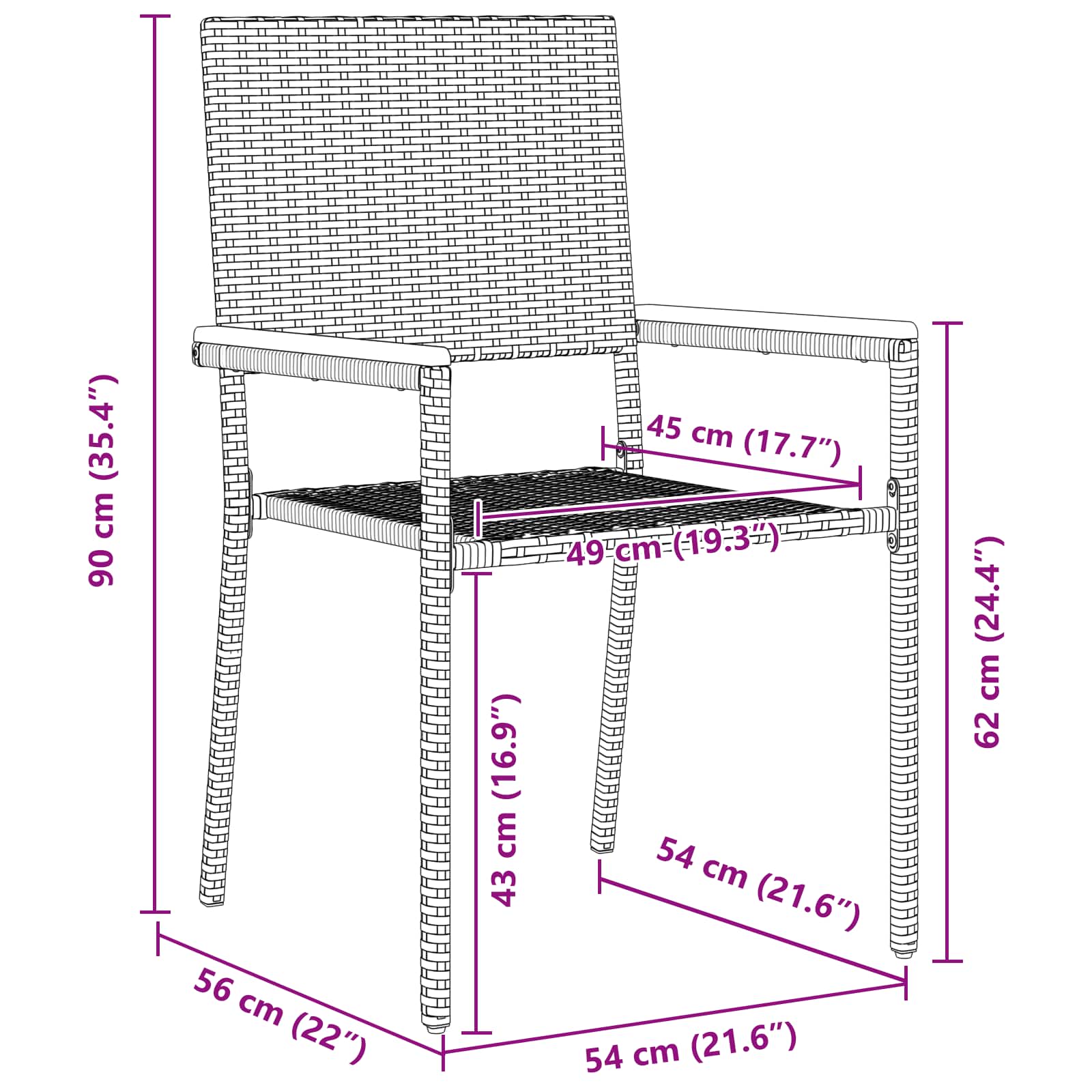 Σέτ φαγητού για κήπο 5 pcs Γκρι και Καφέ συνθετικό ρατάν