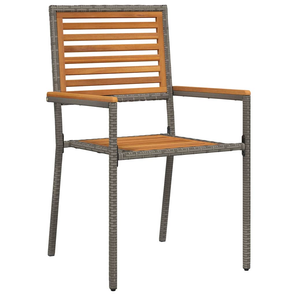 Σέτ φαγητού για κήπο 9 pcs Γκρι και Καφέ συνθετικό ρατάν