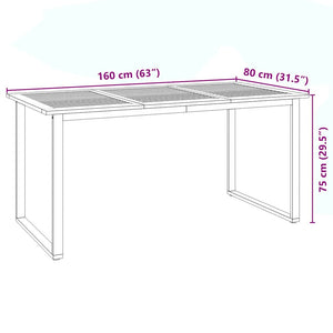 Σέτ φαγητού για κήπο 5 pcs Γκρι Στερεό Ξύλο Ακακίας - Pakobazaar