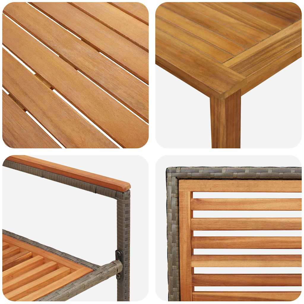 Σέτ φαγητού για κήπο 5 pcs Γκρι Στερεό Ξύλο Ακακίας