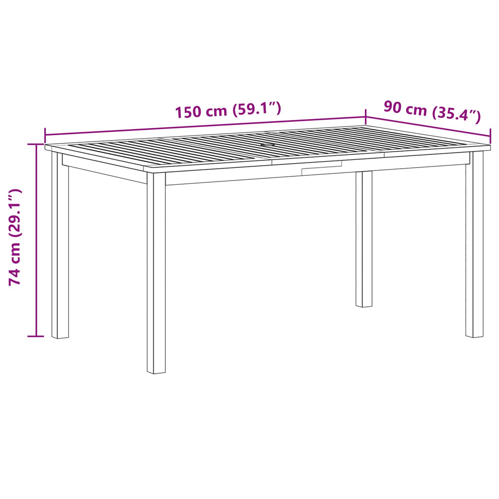 Σέτ φαγητού για κήπο 7 pcs Γκρι Στερεό Ξύλο Ακακίας