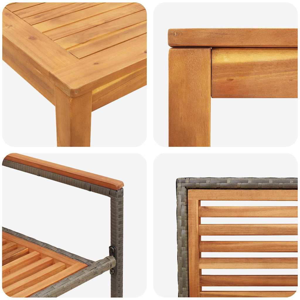 Σέτ φαγητού για κήπο 5 pcs Γκρι Στερεό Ξύλο Ακακίας - Pakobazaar