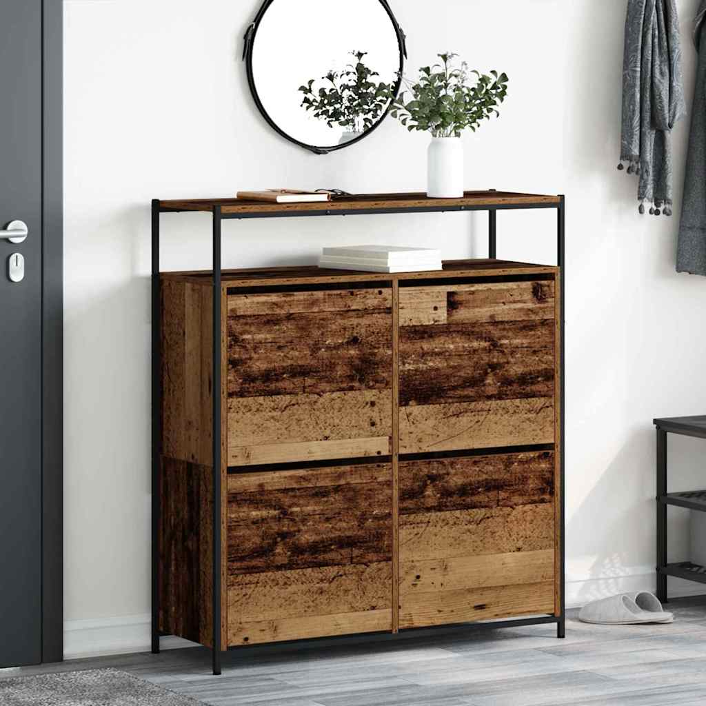 Ντουλάπα Παπουτσιών με ράφι Παλιό ξύλο 100 x 34 x 112 εκ