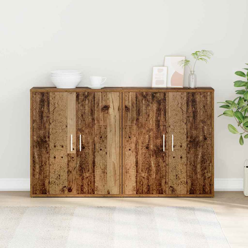 Πλαϊνό γραφείο 2 pcs Παλιό ξύλο 60 x 31 x 70 εκ - Pakobazaar