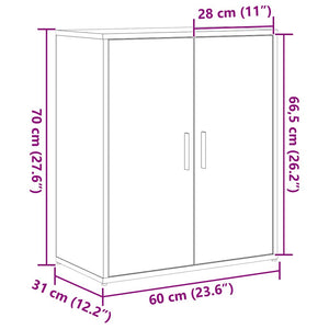 Πλαϊνό γραφείο 2 τμχ. Μαύρη Οξυά 60 x 31 x 70 εκ