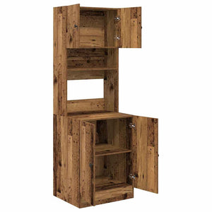 Πλαϊνός πάγκος κουζίνας 2 pcs Παλιό ξύλο 60 x 50 x 180 εκ - Pakobazaar