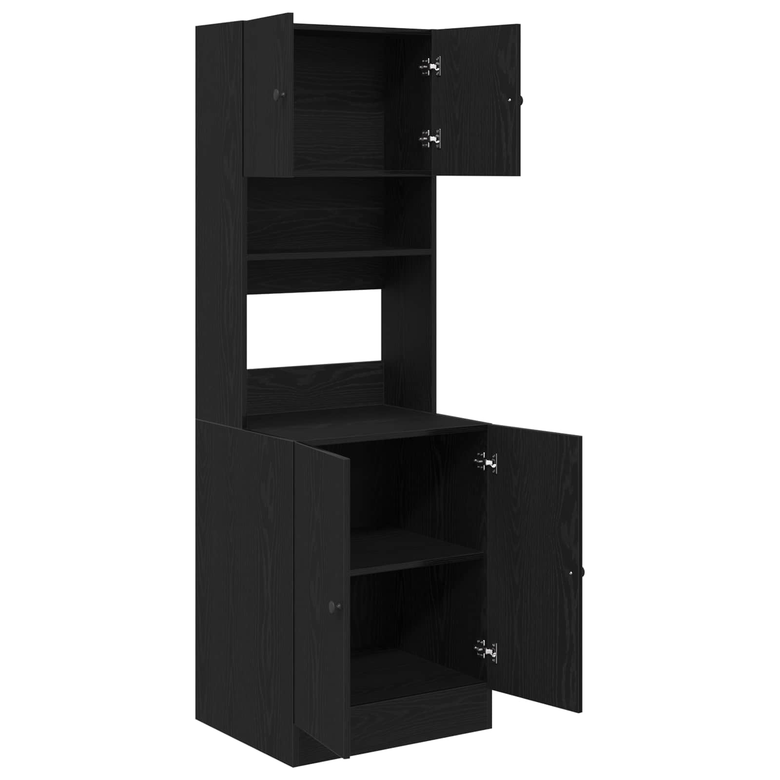 Πλαϊνός πάγκος κουζίνας 2 pcs Μαύρη Οξυά 60 x 50 x 180 εκ - Pakobazaar