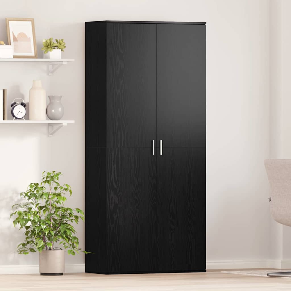 Ψηλή Ντουλάπα Μαύρη δρυς 80 x 35 x 180 εκ Επεξεργασμένο ξύλο - Pakobazaar