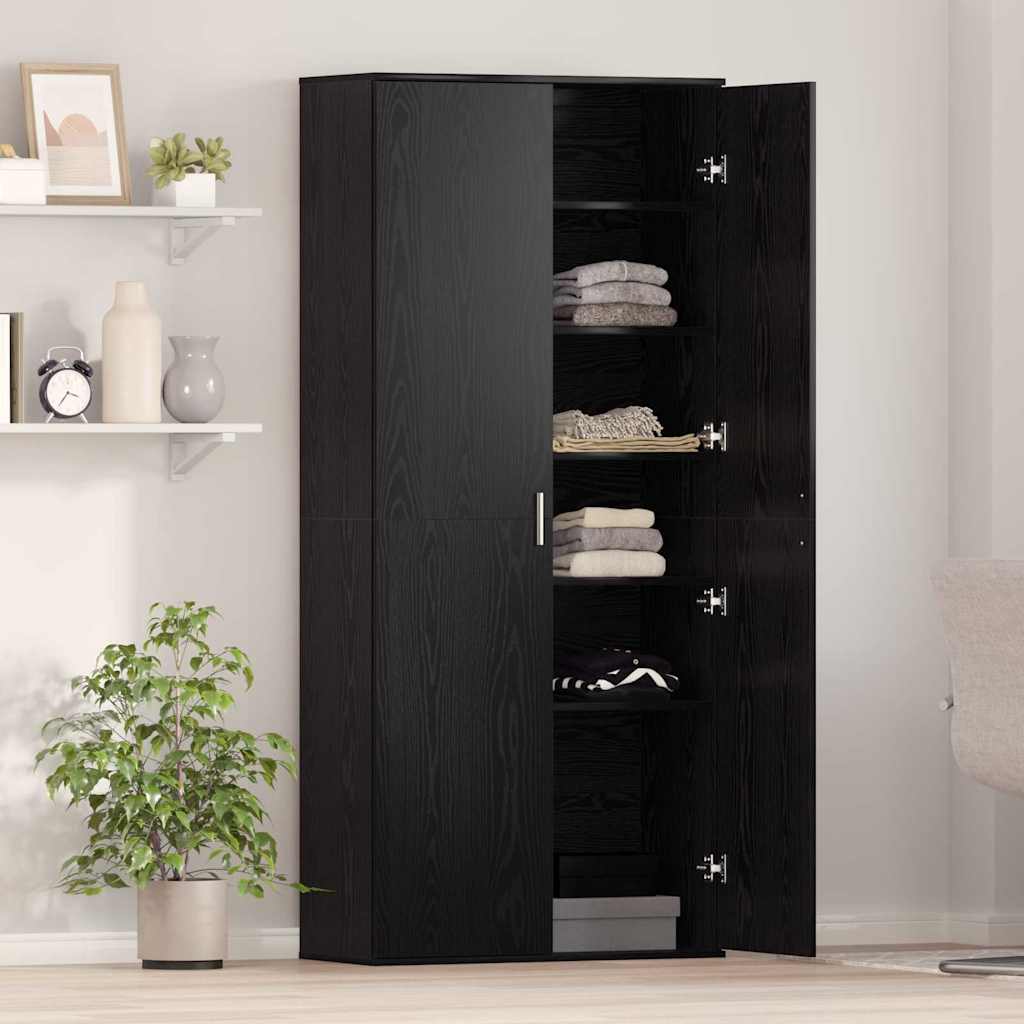 Ψηλή Ντουλάπα Μαύρη δρυς 80 x 35 x 180 εκ Επεξεργασμένο ξύλο - Pakobazaar