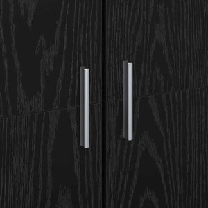 Highboard 70 x 33.5 x 180 εκ. Επεξεργασμένο Ξύλο Μαύρη Οξυά