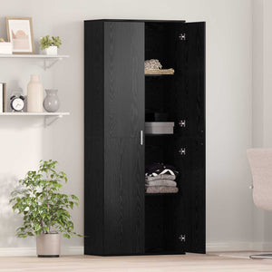 Highboard 70 x 33.5 x 180 εκ. Επεξεργασμένο Ξύλο Μαύρη Οξυά